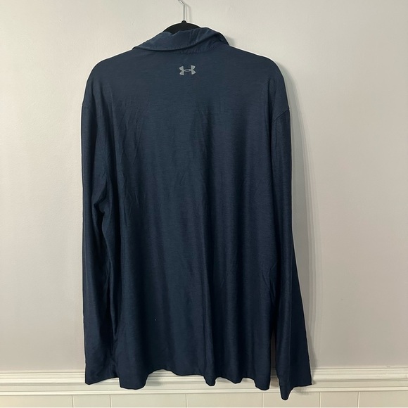 Under Armour Men’s Navy Blue  Long Sleeve 1/4 Button Up Collard Shirt Sz XL GUC - Picture 9 of 9